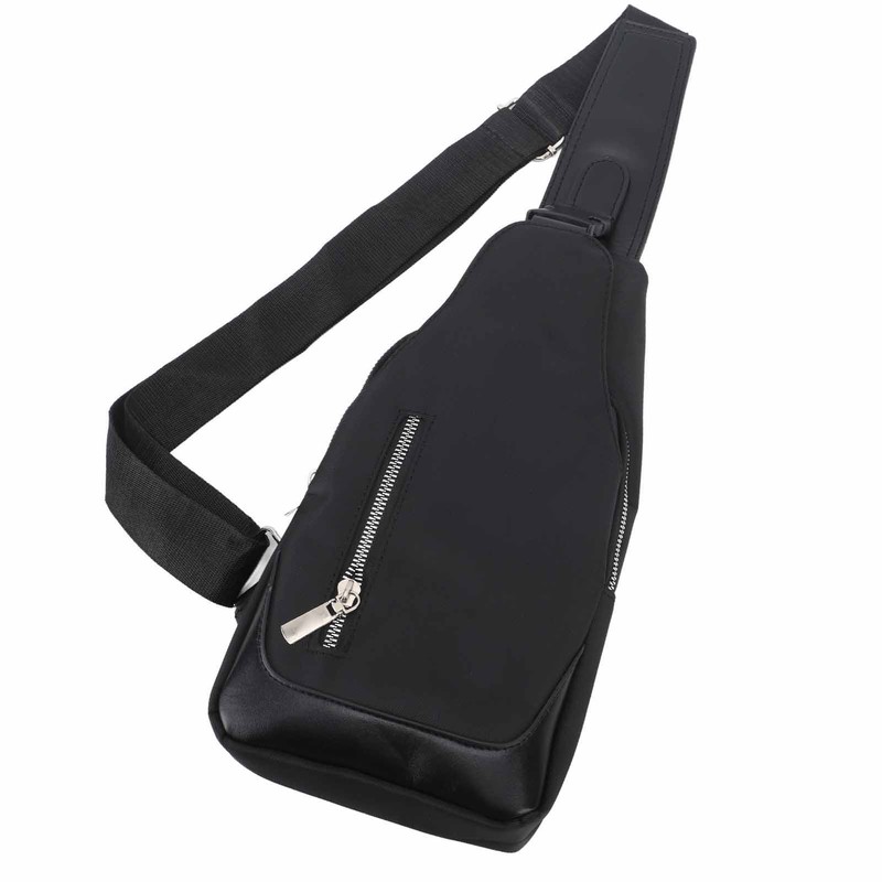 Small Chest Bag Black Color Oxford Fabric Sling Backpack with