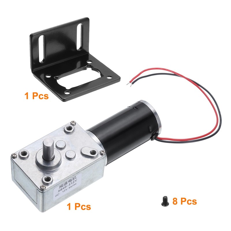 sourcing map DC 12V High Torque Turbine Worm Geared Motor