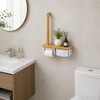 Toilet Safety Rail with Paper Holder & Storage Shelf, Bathroom