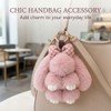 Fluffy Bunny Keychain for Holiday Gifting – Cute Bow Rabbit