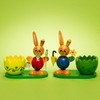 Sikora OD08 Easter Decoration Wooden Egg Cups with Easter Bunny