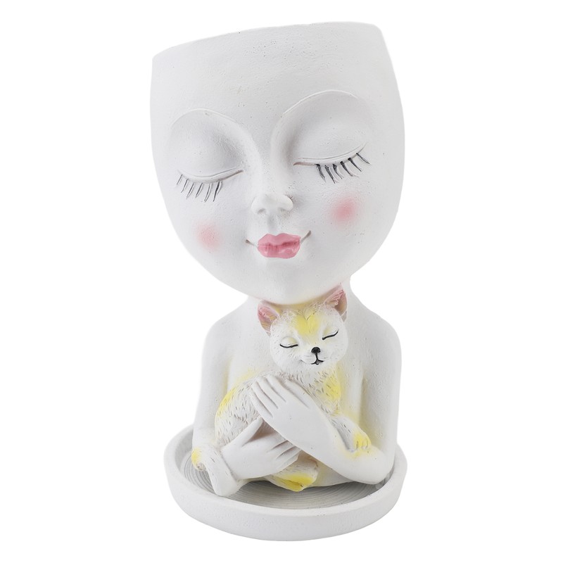 Face Flowerpot Fadeless Resin Head Planter DIY Decorative Adorable Succulent
