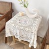 Huierxun Cotton White Lace Small Square Tablecloth 36 x 36