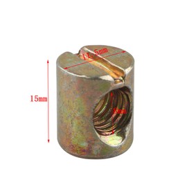 HALJIA 10 PCS M8 * 15MM Barrel Nuts Dowels Slotted Nuts for Furniture Bed Cot Chairs Crib