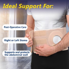 URIEL Abdominal Ostomy Belt Ostomy Supplies Stealth Support Belt Bag for Men Women, Comfortable for Post Operative Care After Surgery Size 1 (21.5'-31.25')