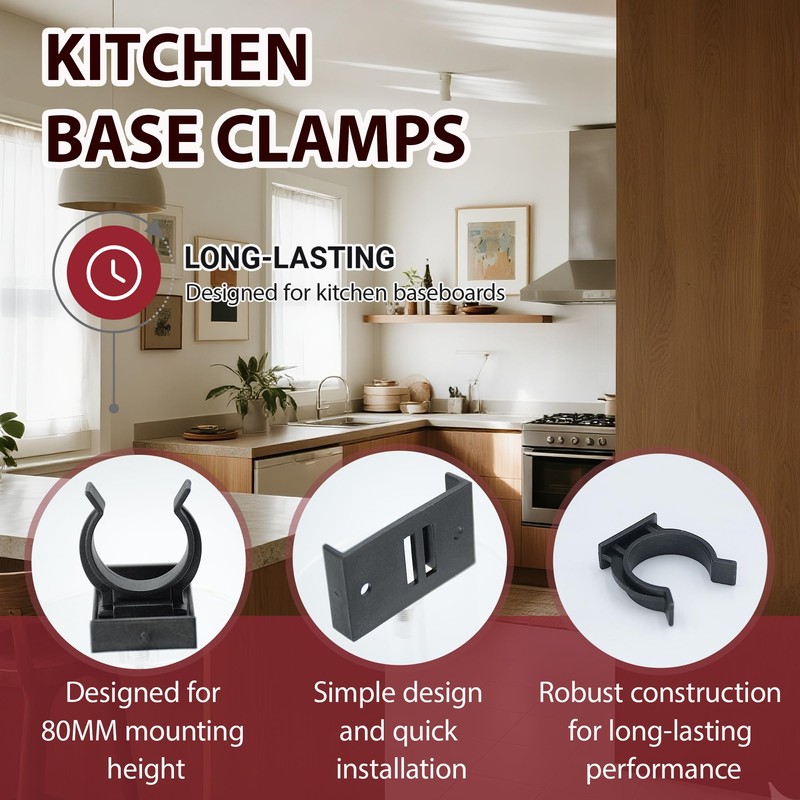 XIYING Kitchen Plinth Clips, Pack of 6 kickboard Clips with