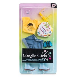 Corolle 9000610040 Girls Accessory Set Nature and Adventure, Explorer Outfit with Earrings, Sunglasses, Binoculars and Backpack, 9 Pieces, for All 28 cm Corolle Dolls, from 4 Years