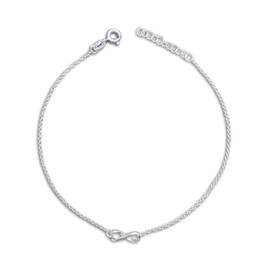 Designer Inspirations Boutique 10 Inch Infinity Symbol/Design Anklet/Ankle Bracelet/Ankle Chain - 925 Sterling Silver - Adjustable 9" to 10" Inch / 23 to 25 cm - Anklets for Women. 92084-9
