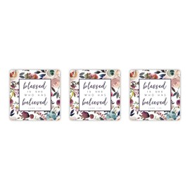Blessed is She Who Has Believed Inspirational Magnet, 3 Inch, Pack of 3