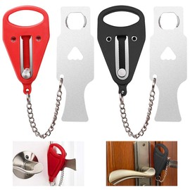 QUCUMER 2 Pcs Portable Door Lock Travel Door Lock Additional Safety and Privacy Lock Travel Door Security Locks AirBNB Lock Lockdown Lock for Traveling Home Apartment Living Hotel Motel