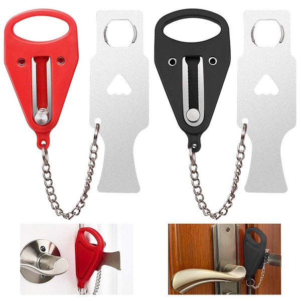 QUCUMER 2 Pcs Portable Door Lock Travel Door Lock Additional