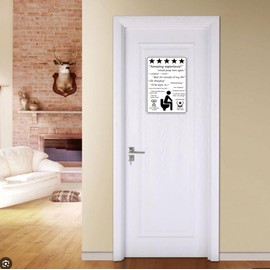Funny Five Star Rating Bathroom Sign Decor Indoor Outhouse Bathroom Door Wall Art Would Poop Here Again(8x12In)