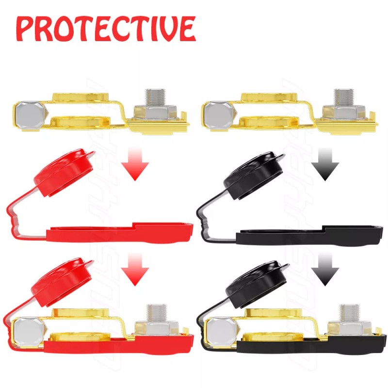 CHUSYYRAY 2 Car Battery Terminal Connector Positive Negative Post Heavy