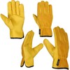 Work Gardening Gloves for Men Women 2 Pairs Leather Gloves