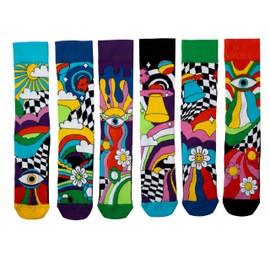 United Oddsocks Sockedelic-Box of 6 Funky & Novelty Mix & Match Ankle Socks for Men (UK 6-11 | EUR 39-46). Funny Socks Gift for Men