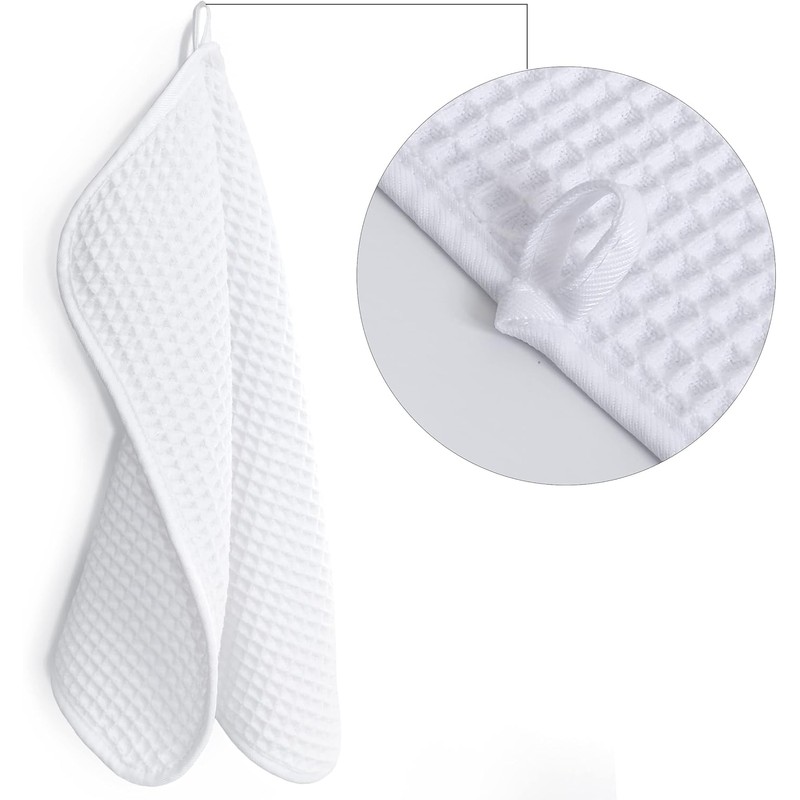 Polyte Toalla Facial de Microfibra Waffle 430 gsm, 33.0x33.0 cm