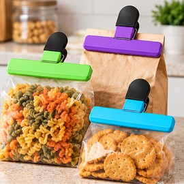 Reusable Food Bag Clips for Kitchen Storage – 2-Piece Plastic Sealing Clips for Snacks, Bread, Coffee Bags & Pantry Organization