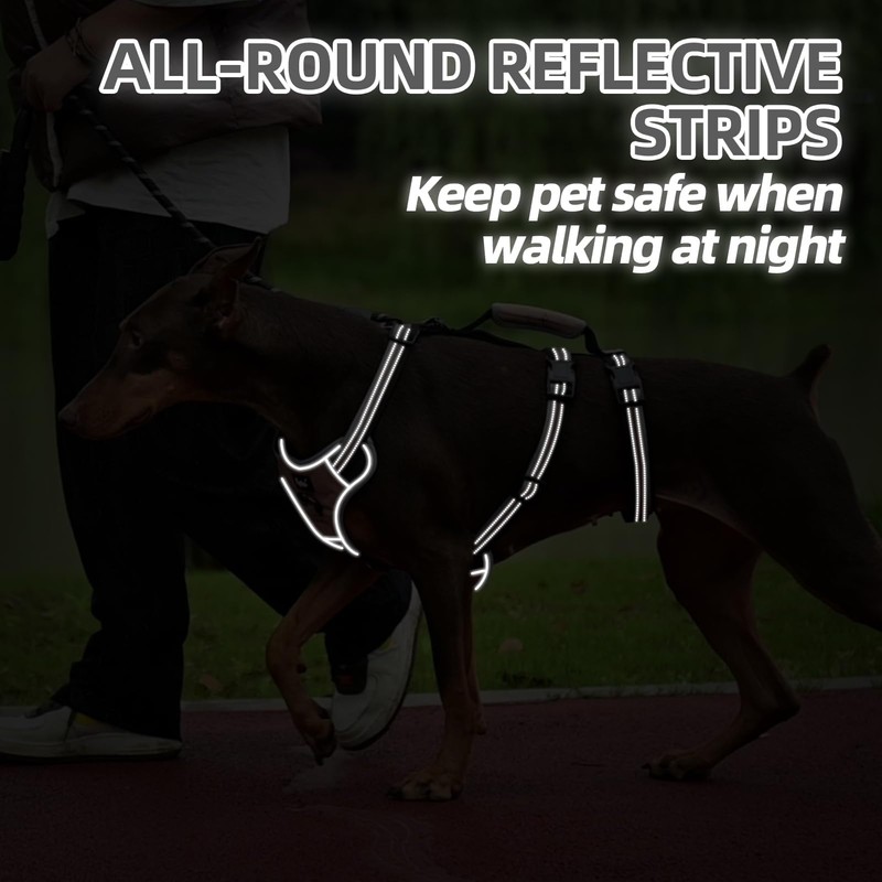 PUPTECK Escape Proof Dog Harness with Padded Handle, No Pull
