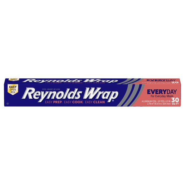 Reynolds Classic Kitchen Foil | Aluminium Foil | Tin Foil for Cooking, BBQ, Roasting | Pack of 1 Roll, 304mm x 9.14m | Packaging May Vary