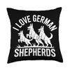I Love German Shepherds Enthusiast Pride Throw Pillow