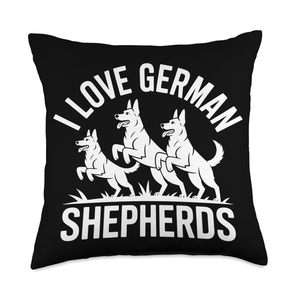 I Love German Shepherds Enthusiast Pride Throw Pillow