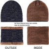IYEBRAO Winter Beanie Hat Scarf Set Thick Fleece Lined Warm