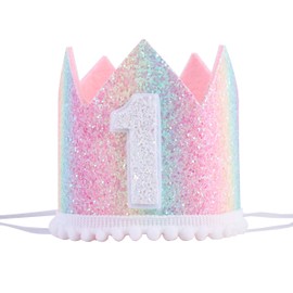 Baby 1st Birthday Rainbow hat - First Birthday Crown hat, Baby Birthday Photo Props, Mini Rainbow Crown Party Decorations