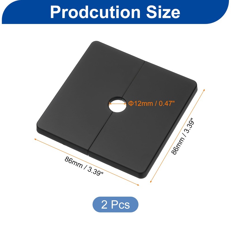 sourcing map 2Pcs ABS Plastics Square Shaped Escutcheon Plate, Wall