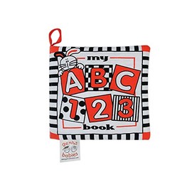 Genius Baby Toys | Baby's My First ABC Soft Sensory Cloth Book in Black, White and Red High Contrast Colors for Infant and Baby