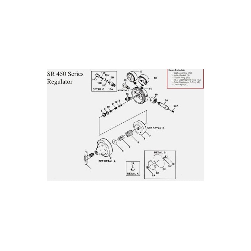 Centella For Victor SR450D Acetylene Regulator Repair Parts Kit 0790-0102