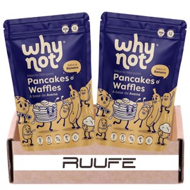 Almond based waffles Why Not Pancake mix (2 pack) with Banana flavor waffle Gluten Free & no added sugar Works with Waffle Maker - Fast and Fresh Breakfast Foods