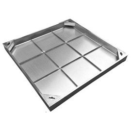 Natotela 24x24x2.4 inch Invisible Stainless Steel Manhole Cover and Frame,Recessed Square Tile In Manhole cover Flush Mount Sewage Cover,Embedded Outdoor and Indoor Metal Inspection Cover for Paver