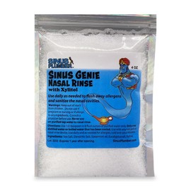 Sinus Genie Nasal Rinse with Xylitol – 4 oz Pouch | Natural Sea Salt, Spearmint, Eucalyptus for Sinus Relief & Allergy Support