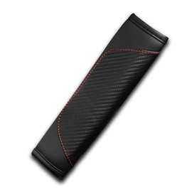 Honibaoto 2PCS Car Seat Belt Cover,Seat Belt Pads Leather Seat Belt Covers,Carbon Fiber Safety Seatbelt Shoulder Strap Covers,Soft Car Seat Belt Strap Cushion Protect Your (Black1)