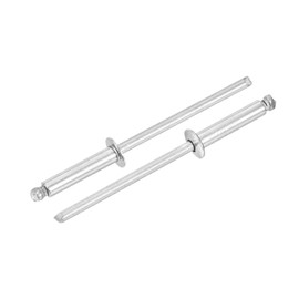 sourcing map 250Pcs 1/8" x 1/2" 304 Stainless Steel Dome-Head Blind Rivets, Open-End Type Blind Rivets for DIY, Sheet Metal, Automotive Repairs, Furniture, Boat, and Duct Work (Silver)