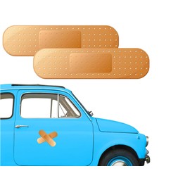 Pack of 2 | Car Sticker Plaster Decals | Bumper Sticker for Car, Truck, SUV, Vehicle, Motorcycle | Cover for Dents and Scratches | 25.4 x 6.9 cm