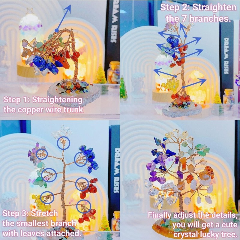 FASHIONZAADI 7 Chakra Tree of Life Decor, Crystal Tree for