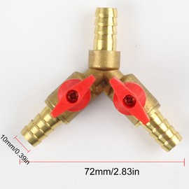 ZOKJSW 1 x Hose Connector Splitter Brass and Zinc Alloy Ball Valve T Hose Connector for Carpenter's Fittings Air Water Gas