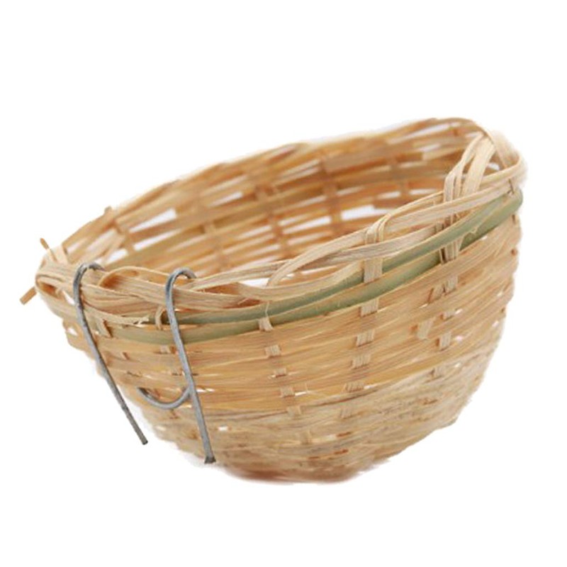 Baoblaze 2pcs Bamboo Canary Nest toy Finch Breeding Nesting Hanging