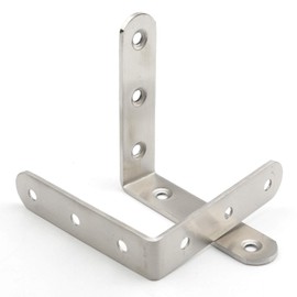 Pxyelec L Brace Set Stainless Steel 2.5mm Thicker Brace Corner Steel Joint Right Angle Bracket Fastener,Corner Brace,Wooden Furniture, Fixture Protector for Wood,80mm x 80mm x 20mm,Pack of 10