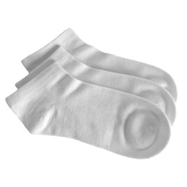 Rambutan Kids Comfort Seam Plain Color Rayon made from Bamboo School No Show Socks (3 Pack) (13-2, White)