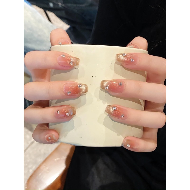 BIBII Nails Handmade False Nails, 10 Pieces, 3D Nails, Medium