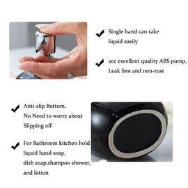 AORTULL White Ceramic Soap Dispenser,12 OZ Leak-Proof Pump,Refill Countertop Hand Liquid Lotion Dispenser for Bathroom Kitchen(White Oval)