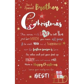 Brother Christmas Card, Modern Xmas Design, 23 x 15 cm