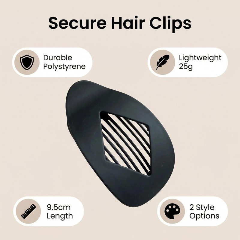 6 PCS Flat Hair Clips for Women, Large Strong Hold
