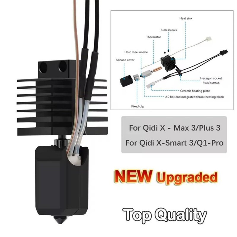 XBERSTAR 3D Printer Hot End for Qidi Q1 Pro/X Max