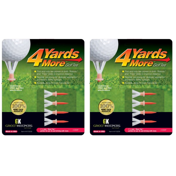 4 Yards More Golf Tees - Red 1 3/4" Short Tee (2 Count)