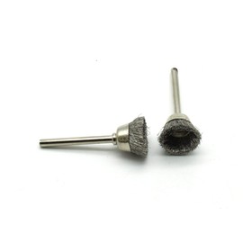 TEMO 10 pc Stainless Steel Bristle 1/2 Inch (13 mm) Cup Wire Brush 1/8 Inch (3 mm) Shank for Dremel and Compatible Rotary Tools