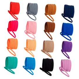 BIUDECO 36pcs Elastic Nylon Hair Bands Seamless Hair Rings for Women Girls for Everyday Use Fashionable Diy Mixed Colors