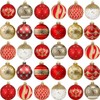 Christmas Baubles Christmas Tree Decoration Set, 30 Pieces, Plastic, Red